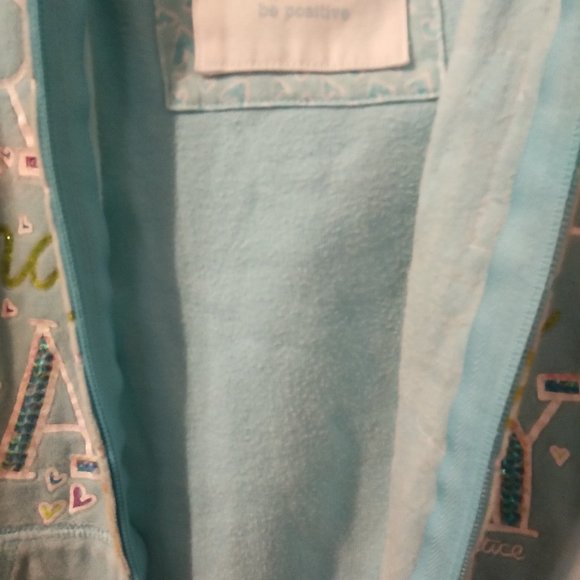 JUSTICE GIRLS AQUA SWEATJACKET.... EUC - Picture 3 of 11